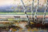 Forestry Landscape Oil Paintings Made with Palette Knife for Home Decoration