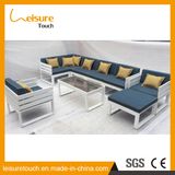 Latest Design Outdoor Garden Python Corner Sofa Set Waterproof Sunproof Aluminum Lounge Furniture with Tempered Glass Table