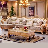 Wood Leather Sofa with Coffee Table for Home Furniture (810)