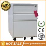 Home Furniture Steel 3 Drawers Mobile File Cabinet with Lockable Wheels