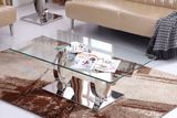 Italy Design Glass Top Coffee Table with Stainless Steel Base