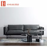 Grey Color Modern Italy Nappa Genuine Leather Sofa for Living Room Furniture