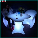 Outdoor LED Light Table and Chaircordless with Remote Control