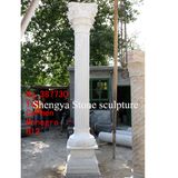 White Marble Stone Sculpture Column (SY-C003)