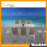 Garden Outdoor Dining Furniture Aluminum Modern Durable Plastic Wood Table and Bar Armchair