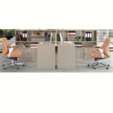 Modern Staff Computer Desk Office Partition with Bookcase