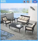 Outdoor Leisure Furniture Black Poly Rattan Sofa Set Armchair