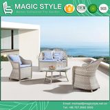 Garden Wicker Coffee Chair Rattan 2-Seat Chair Patio Wicker Tea Table Patio Weaving Chair Outdoor Weaving Chair with Cushion Club Wicker Double Chair