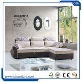 Patchwork Sofa Blue Sky with Wooden Legs Sofa Bed