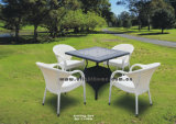 Patio Garden Aluminum PE Rattan Dining Chairs and Table