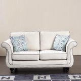 Modern Design White Two Seat Fabric Sofa for Living Room Furniture