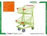 Wire Doule Baskets Shopping Cart for Supermarket