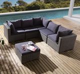 Outdoor Patio Home Hotel Office Garden Wicker Rattan Manhattan Lounge Sofa Set (J632)