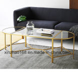 Golden Color Tempering Glass Sofa Table Coffee Table