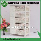 Wood Living Room Storage Cabinet with Rattan Drawer (W-CB-426)