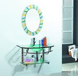 Tempered Glass Sink with Stainless Steel Frame
