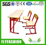 Middle School Wooden School Furniture Double Desk Sets (SF-21D)