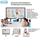 OEM ODM Ce FCC RoHS USB Plug and Play 10 Points Touch Infrared Interactive Whiteboard 82 Inches Iwb