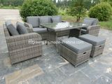 6 Pieces Gas Recliner Sofa Set Garden Rattan Furniture