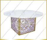 Golden Glass Wedding Table Chandelier Table with LED for Party