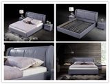 Modern Shunde Home Bedroom Furniture Nice Leather Soft Double Bed