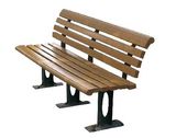 Garden Cast Iron Bench with Handrail and Backrest
