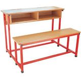 Chinese Classroom Furniture Wooden Double Student Desk and Chair (FS-3233)