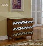 Dark Timber Wood Color 3 Drawer Cabinet