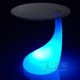 Glass LED Table Portable Glass Table Color Change Rechargeable Table