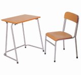 Cheap School Furniture Wholesale, Student Single Reading Table and Chair with Wooden Study Table Designs