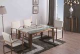 Stainless Steel Dining Table with Nature Marble Top