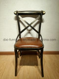 Antique Stackable Classical Cross Back Metal Chair
