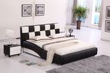 Contemporary Platform Genuine Leather Bed