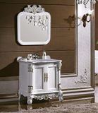 Antique Style Bath Cabinet Made of Solid Wood
