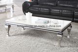 White Color Wooden Table with Metal Leg, Nesting Table