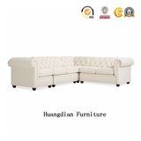 Classic Genuine Leather Wooden Living Room Furniture Sectional Sofa Set Design (HD1612)