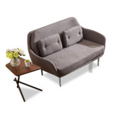 Stainless Steel Base 2 Seater Couch with Fabric Upholstered