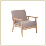 Single Armchair Wood Modern Fabric Restaurant Sofa Chair