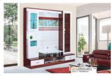 Modern Corner TV Wood Stand with Glass Shelves