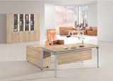 Finely Design Iron Frame Walnut Panel Office Desk
