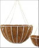 Wrought Iron Hanging Basket with Coconut Liner and Chain