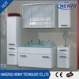 New Design PVC Waterproof Bathroom Wall Cabinet with Glass Basin