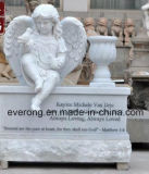 Hand Carved Child Weeping Angel Marble Granite Stone Tombstone and Monument