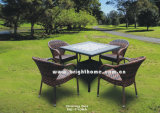 Modern Design French Simple Table and Chair Set Rattan Dining Set Wicker
