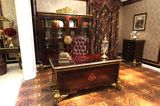 Italian Solid Wood Luxury Antique High Gloss Painting and Parts Covered Gold Foil Writing Desk