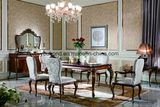 0070-1 Solid Wood Covered Luxury Veneer with Matt Painting Dining Table and Chair