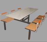 6 People Fast Food Restaurant Table and Chair