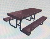 Radial Edge Perforated Metal Picnic Table