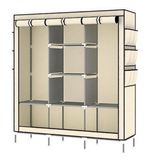 Fabric Hanging Rail Storage Shelves Cupboard Wardrobe with Hanging Organizer