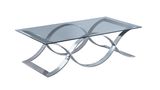 Stainless Steel Coffee Table, Glass Top Coffee Table T-42